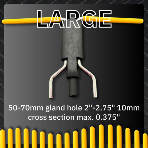 Six Piece Seal Twistor Tool Set With Two Sided Seal Pick And Surface Mount Handle, large size, showing dimensions.