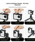 Bubble Spirit Level, Quick Horizon Leveling Tool for Camera Rigs, showing easy installation on action camera.