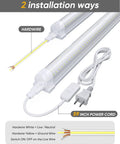 Two Pack 2 Foot LED Shop Lights 30W 3000 Lumen 6500K Daylight Ultra Bright T8 Linkable with power cord and wiring options