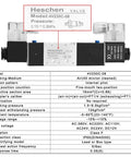 Go-To Electrical Pneumatic Solenoid Valve 4V230-08C 220VAC PT1/4 internals and specifications label