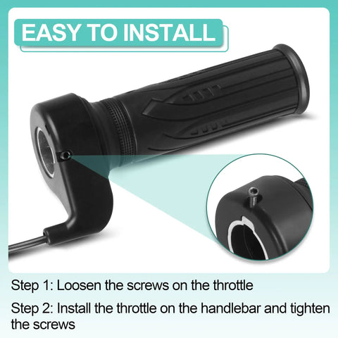 Waterproof 3 Pin Full Twist Throttle Grip 20X For 12V 72V Electric Bikes Scooters Mountain Ebikes Universal Compatibility Built For Everyday Commuting And Street Ready City Rides