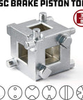 Real Deal 3/8 Inch Disc Brake Piston Tool showing a close-up of the adapter with various designs for versatile use.
