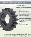Starter Pinion Gear 695708 Replacement For Briggs Stratton Lawn Mower Engines 16 teeth with installation instructions.