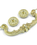 Gold finish 4 Pack 150 Mm Center To Center Pull Handles with drop down bail swing, zinc alloy rustic vintage style antique drawer pulls for cabinets.