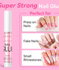Fast Air Dry Nail Glue For Press On Nails 5-10 Seconds No UV Lamp Needed Hema-Free Strong Bond For Nail Tips and Decor