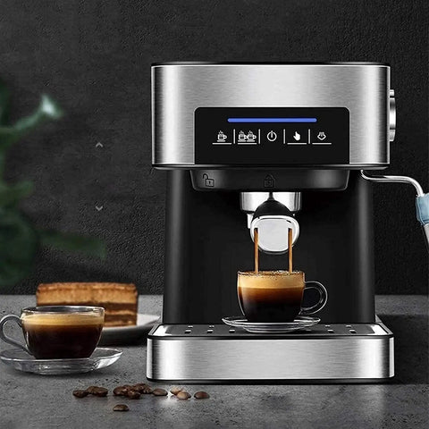 20 Bar Espresso Machine With Milk Frother Wand And 1.5L Removable Water Tank For Espresso Cappuccino Latte Macchiato At Home Black