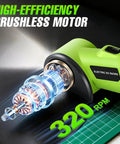 Close-up of 4V Cordless Electric Scissors With 2600mAh Battery, highlighting brushless motor features and performance.