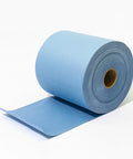 Heavy Duty Pro Grade Shop Towels Jumbo Roll With 475 Absorbent Blue Cloth Sheets for oil and grime cleanup, front view.
