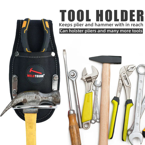 Heavy Duty Hammer And Pliers Holster For Tool Belt, Boss Grade 1680D Polyester Holder with tools, black
