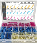 550 Piece Waterproof Heat Shrink Wire Connectors Kit For Automotive Electrical Projects Includes Butt Fork Ring And Spade Crimp Terminals In 22 To 10 AWG Easy Color Coded Tubes For Quick No Fuss Crimping And Reliable Seals