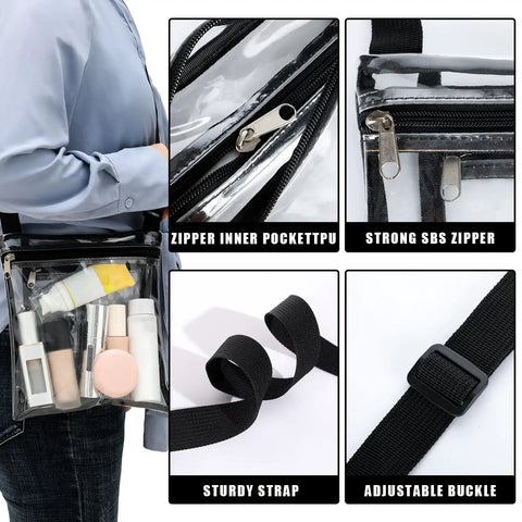 Clear Bag For Stadium Events See Through Purse For Women Transparent Tote With Inner Pocket Holds Phone Keys Wallet And Cosmetics