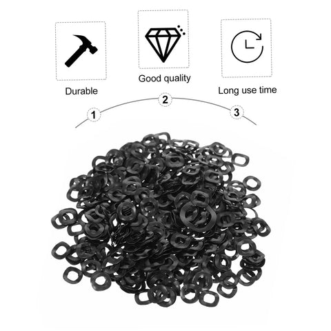 Spring Wave Washers Assortment Kit 500 Pieces Heavy Duty Spring Steel Gaskets For Automotive Home And Shop Use Elastic Wave Seals For Vibration Resistance And Reliable Electrical Connections, black washers pile