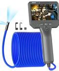 Dual Lens Endoscope Camera With Light For Tight Spaces 1920P HD Borescope For Auto Diagnostics Industrial Machinery HVAC And Plumbing Inspections Pro Grade For Field Ready Tough Use, blue cable