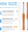 Pocket Size Woodturning Finisher Tool with 12mm round carbide insert, stainless steel bar, and ergonomic beech handle.