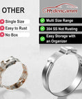 Hydencamm stainless steel hose clamp set, 370-piece, 15 sizes, 5.3–33.1 mm, includes organizer