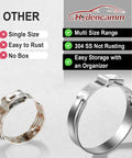 Comparison of rusted single size clamp versus a stainless steel clamp from Heavy Duty Stainless Steel Ear Clamps Set 220 Pcs With 16 Sizes 5.3 To 31.1 mm Stepless Adjustable Crimp Clamps For Auto Home Appliance Plumbing and Industrial Projects Pro Grade and DIY Friendly