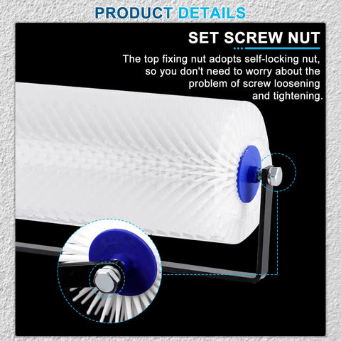 Close-up of PE roller set screw on Self Leveling Cement Tools Epoxy Flooring Kit for Concrete Floors Pro Grade Roller Set