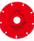 Front view of 4-1/2 Inch Diamond Cutting Wheel For Angle Grinder Dry Cut Metal Cut Off Up To 100X Longer Life Than Standard Discs 7/8 Inch Arbor 3 Pack Rebar Stainless Steel Angle Iron