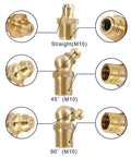 135 Piece Brass Zerk Grease Nipple Fittings Set M6 M8 M10 With 45 Degree And 90 Degree Angles For Cars Trucks And Excavators