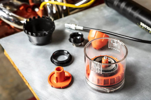Hand Bearing Packer For Quick Grease Loading Holds Fifty To Sixty Bearings Per Fill Transparent Cup Lets You Check Grease Level