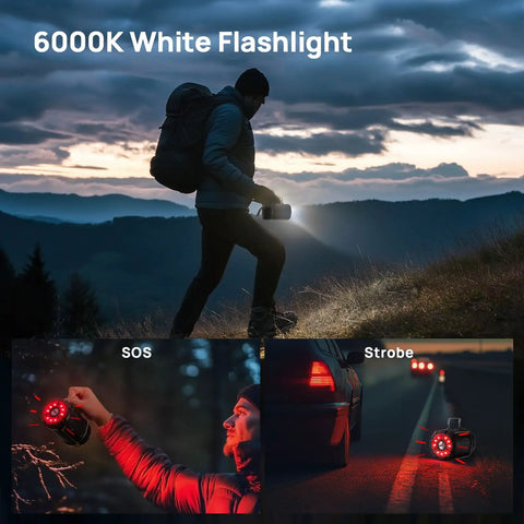 Two Pack Collapsible LED Camping Lanterns USB-C Rechargeable And Battery Powered 2-In-1 Emergency Light in use outdoors