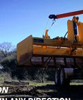 Side view of Heavy Duty Folding Hoist Truck For 2200lb Lift 110V Electric Jib Crane demonstrating 360° rotation outdoors.