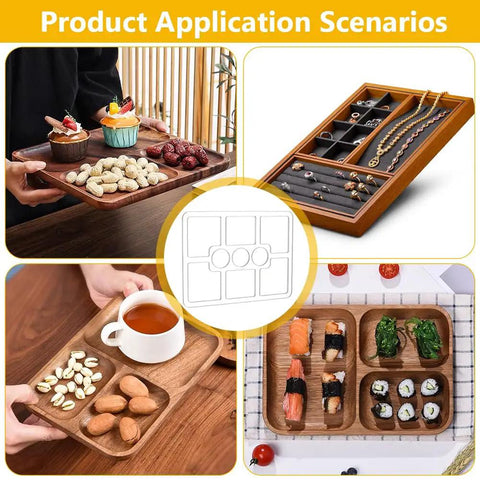 Clear Acrylic Nine Pocket Router Jig And Tracing Template For Woodworking Shops Heavy Duty Rectangle Layout Gauge With Slick Edges And Versatile Shape Cutouts To Knock Out Diy Builds Like A Pro used for food and craft organization.