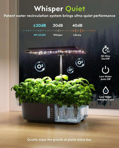 Indoor Hydroponics Grow System With 12 Pod Kit And Full Spectrum LED Grow Light Height Adjustable To 21 Inches