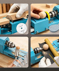 Bonvoisin Mini Lathe Machine With 7-Speed Benchtop Wood Turning Capabilities For Diy Projects and Precision Craftsmanship in action
