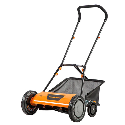 Push Reel Lawn Mower With An 18 Inch Deck And 5 Blades For A Clean Scissor Like Cut Designed For Small Lawns 9 Cutting Positions