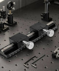 Linear Motion Dovetail Stage Slide Table LWX40 L250 2x100 Travel For Precision Automation 40x40 mm Table Size 250 mm Length 210 mm Stroke 25 mm Guide 3 Kgf Load Lightweight Anodized Aluminum Build, black dovetail slide table with micrometer knob