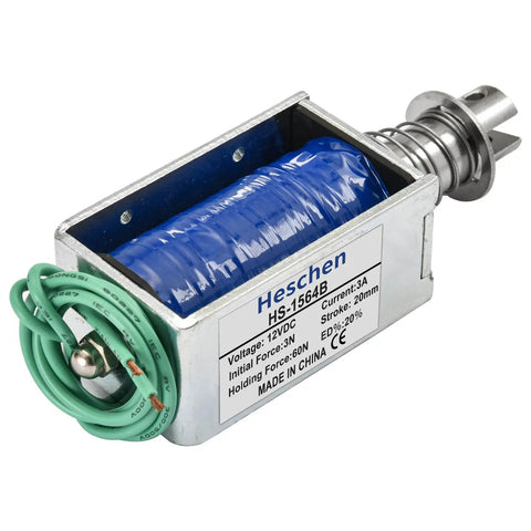 DC Solenoid Electromagnet Push Pull Type Open Frame With 20mm Stroke 12V 3A Coil Initial 3N Push Force And 60N Hold Force Great