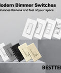 Flicker Free Dimmer Switch Pack For LED CFL Incandescent And Halogen Bulbs, 10 Pack, Single Pole Or 3 Way in multiple colors