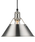 Orwell Pendant Light In Pewter With Pewter Shade, Industrial Vintage Style Ceiling Fixture, Durable Steel Construction