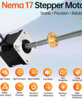 Triple Pack Nema 17 Stepper Motors With TR8x8 200mm Lead Screws, showing motor and screw features for 3D Printer CNC use.