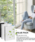 3 Pack True HEPA Filter Replacement For Blueair 500 600 Series Air Purifiers, compatible with models 501, 503, 505, 510, showing in living room