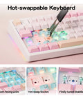 Full Size Mechanical Keyboard With Smart Screen And Media Knob For Rgb Backlit Gaming Setups featuring hot-swappable switches and LEDs.