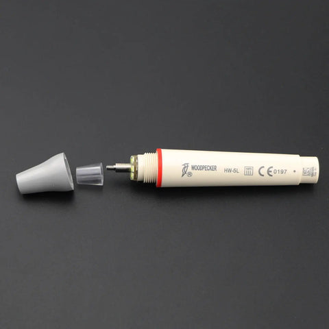 Detachable LED Hand Tool HW-5L with ultra bright wide view light, disassembled with cap off, showing ergonomic design for woodworking