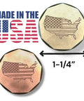 Patriotic 3 Piece Golf Gift Set with American Flag Engraved Copper Ball Marker and Brass Ball Marker, 1-1/4" size