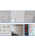 Image showing various wall damages suitable for the Easy Drywall Crack Repair Paste Kit With Spatula - Quick-Dry Wall Patch Putty For Home DIY.