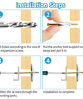 Installation steps for 20 Pieces M3 Toggle Bolts And Wing Nuts Kit For Drywall Hanging Heavy Duty Wall Anchors And Screws Zinc Plated Carbon Steel 1 Eighth Inch By 2 Inch Phillips Head Includes 20 High Quality Drywall Anchors For Secure Mounting