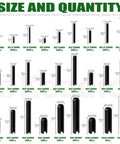 405 Piece Roll Pin Set With 27 Sizes Slotted Spring Pins For Dowel Tension And Expansion Black Steel Pins M1.5-M10