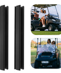 2 Pack Golf Cart Windshield Strips With Clips Plastic Edge Guard For Stable Hold No Tools Required Black Easy Fit Windshield