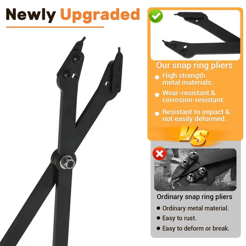 Heavy Duty Internal Retaining Ring Pliers For Gm 5L40 5L50 6L50 6L80 6L90 Transmissions With Straight Tips And Extra Long Handles Pro Shop Grade Snap Ring Removal Tool Built Tough For Garage Jobs