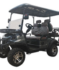45 Mile Long Range 60V Electric Golf Cart 4 Seater 800 Pounds Capacity Quick Charge Led Headlights Premium Leather Seats shown parked.