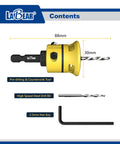 Number Eight Countersink Drill Bit Set With Replaceable HSS Drill, showing main yellow body, HSS drill bit, and hex key.