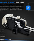 Replacement Heavy Duty Front Load Washer Door Latch Assembly Whirlpool Kenmore Maytag Wpw10253483 W10253483 close-up view displaying secure locking features.