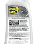 Back label of 16 oz bottle of Stainless Steel Cleaner For Appliances Delivers Streak Free Shine And Fingerprint Resistance