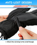 Close-up of Anti Lost Ski Glove Leash Wrist Straps For Men Who Ski Elastic Straps To Keep Your Gloves Handy On The Slopes