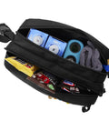 Open Go To Golf Pouch Bag For Balls And Valuables With Hook And Loop Front Panel Detachable Tee Holder And Motivation Patches